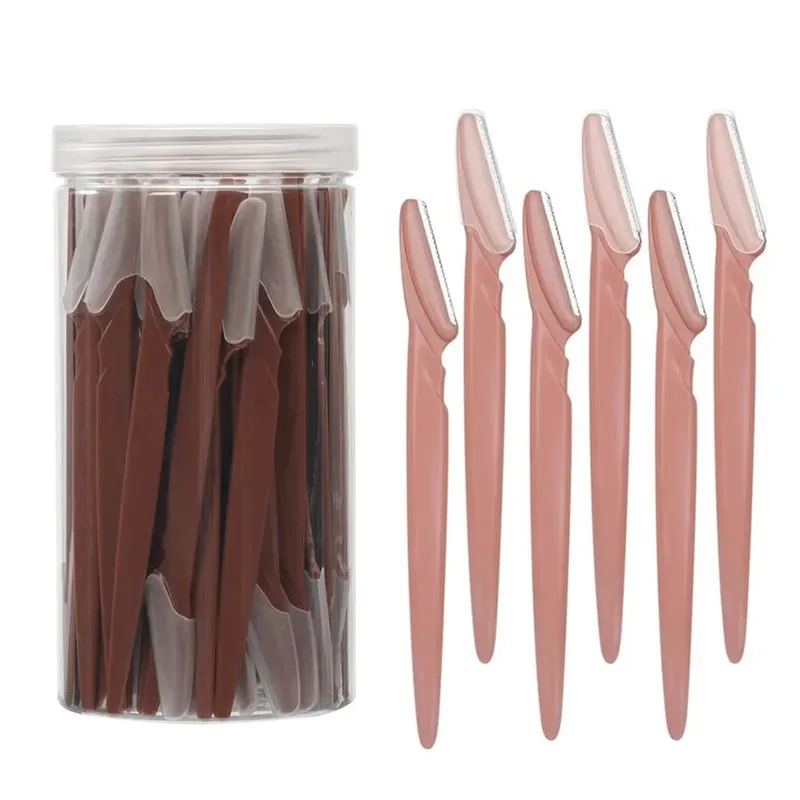 Eyebrow Trimmer 40PCS Brown Eyebrow Razor Safe Face Body Hair Removal Shaver Blades Babae Eyebrow Shaping Knife Razor