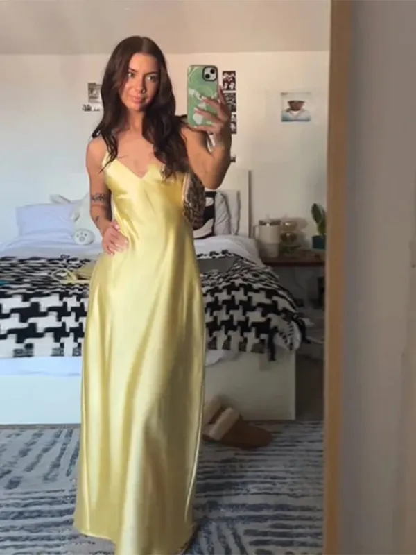 Chic Lace Patchwork Sling Maxi Dress Women Sexy V-neck Sleeveless Backless Satin Slim Long Gown Lady Evening Party Dresses 2026