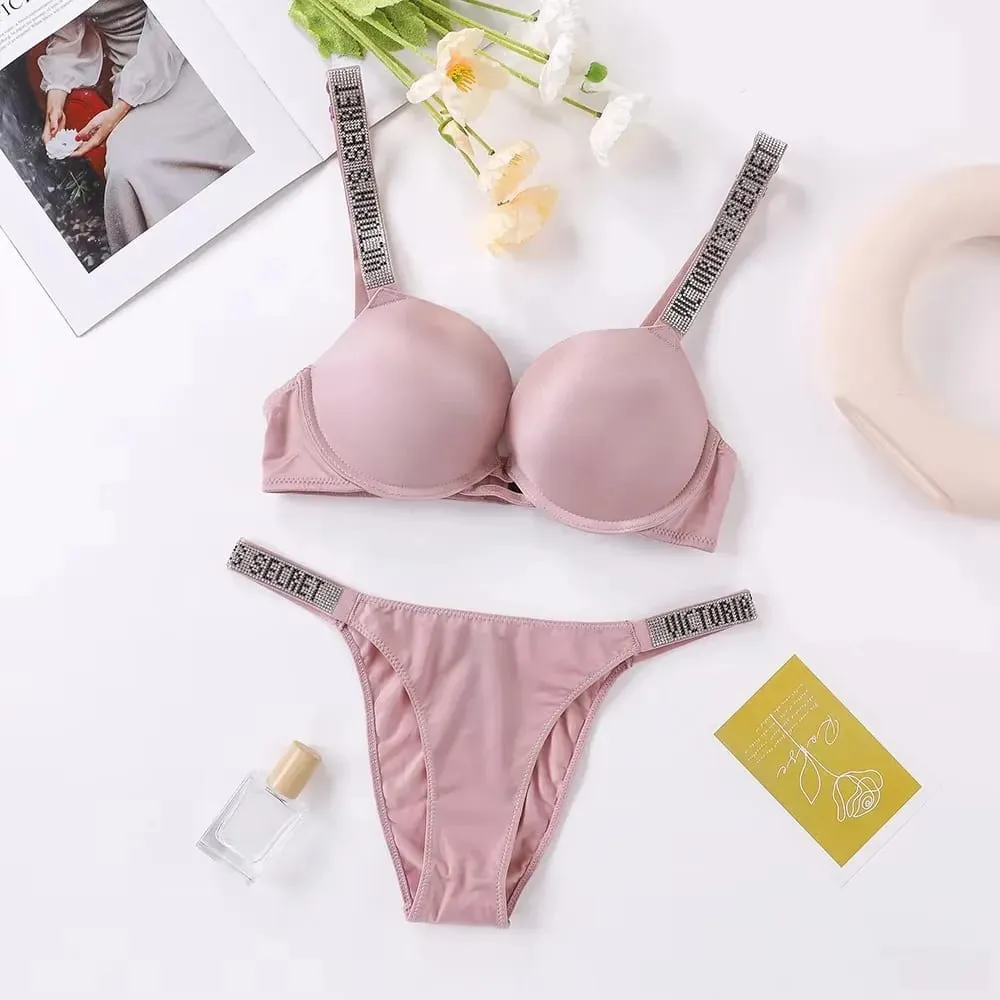 Victoria's Secret Sexy Lingerie Bra and Panty Set Push Up Classic Women's Lingerie Set Sexy Breathable Soft Versatile Shapewear