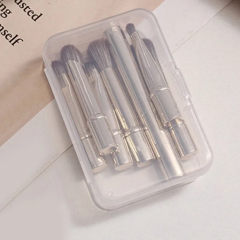 6Pcs Mini Travel Makeup Brushes Set With Box Portable Cosmetic Powder Foundation Blush Concealer Brushes Makeup Tools