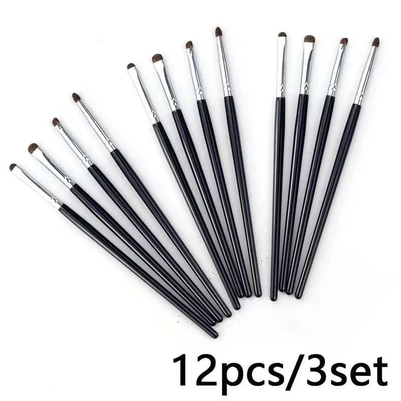 4/8/12pcs Precise Detail Eyeshadow Brush Soft Horse Hair Eyeline Silkworm Makeup Brush Highlighter Brushes Eyes Makeup Tools