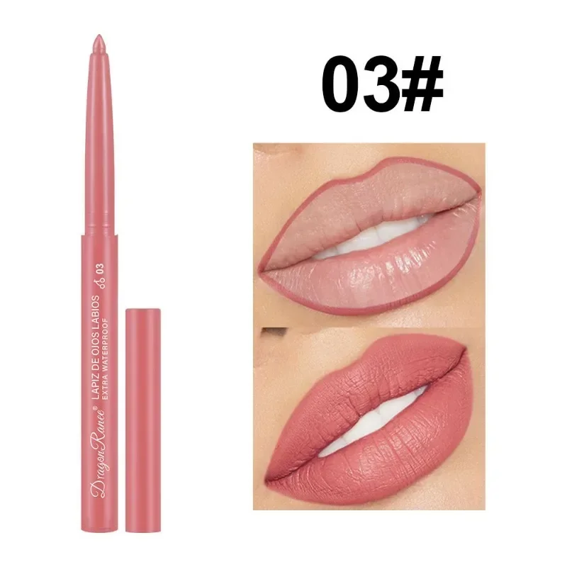 Vandtæt mat lipliner blyant Sexet rød kontur læbefarvet læbestift Holdbar fugtgivende Non-stick kop Læber Makeup 12 farver