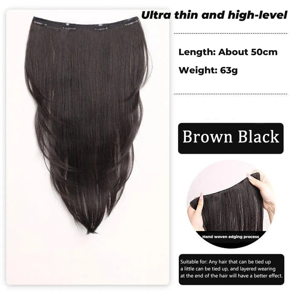 Synthetic Wig One-piece Straight Wig Layered Extension Wig Korean Fluffy Hair Piece Extension Wig For Women Christmas New Year