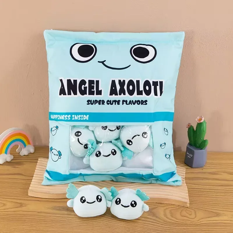 Cute Cartoon Snack Bag Plush Pillow Stuffed Doll Throw Cushion Trendy Internet Famous Snack Bag Plush Toy Soft Office Home De