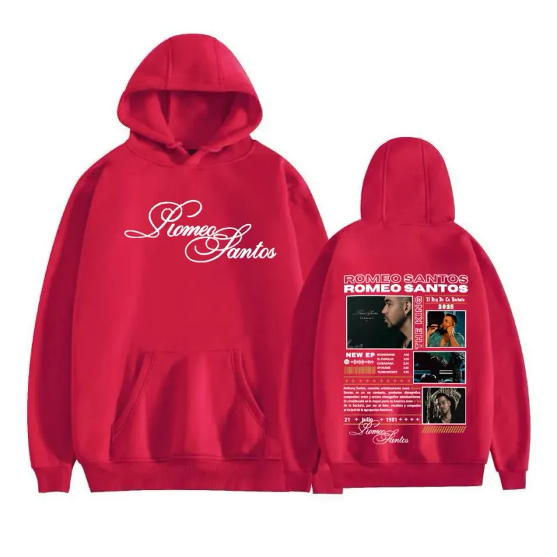 Rapper Romeo Santos The King Tormula Tour 2025 Graphic Hooded Sweatshirts for Men Women Fashion Hip Hop Streetwear Pullover Tops