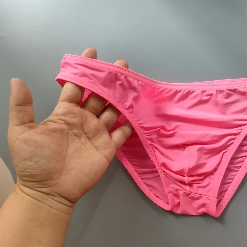 Ice Silk Underwear Men Pouch Underwear Male Elastic Belt Panties Sexy Plus Size Bikini Slips Hombre Seamless Lingerie