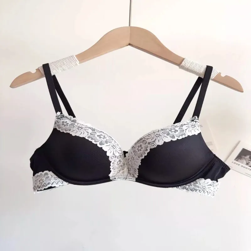Conjunto de Lingerie Leopardo Sexy Para Mulheres Sem Aro Sem Costura Push Up Renda Encantadora Confortável Diário
