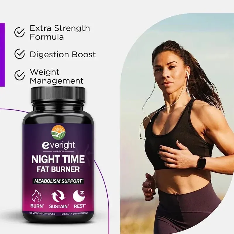 Nighttime Fat Burner & Appetite Suppressant - Thermogenic Metabolism Booster for Weight Loss and Immune Health