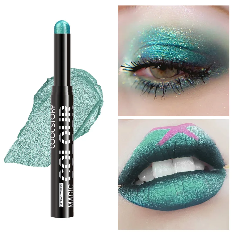 2 in 1 Eyeshadow Lipstick Stick Pencil Waterproof Glitter Brighten Matte Eye Shadow Makeup Pigment Eyeshadow Pen