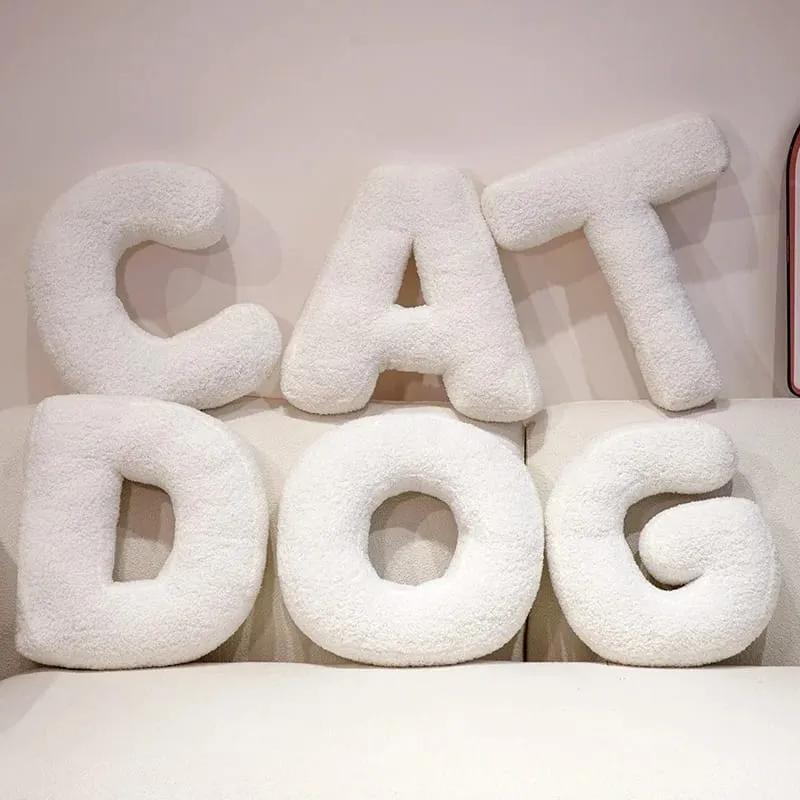Hot Wholesale Cozy English Letters Pillow Sofa Cushion Living Room Decor 26 Letter Stuffed Doll Toy Kids Teaching Words Game Kid