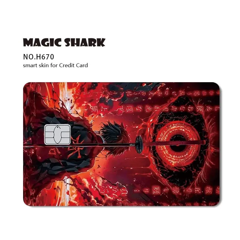 Magic Shark 2026 New Hot Demon Slayers Anime Shinny Holographic Laser Skin Cover Sticker Film for Debit Credit Bank Card