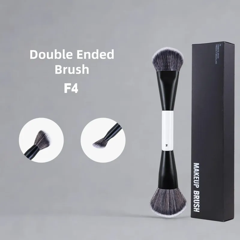 Dual-Ended Foundation Face Brush F4 Powder F1 Blush Contour F2 Makeup Brushes with Box Packaging