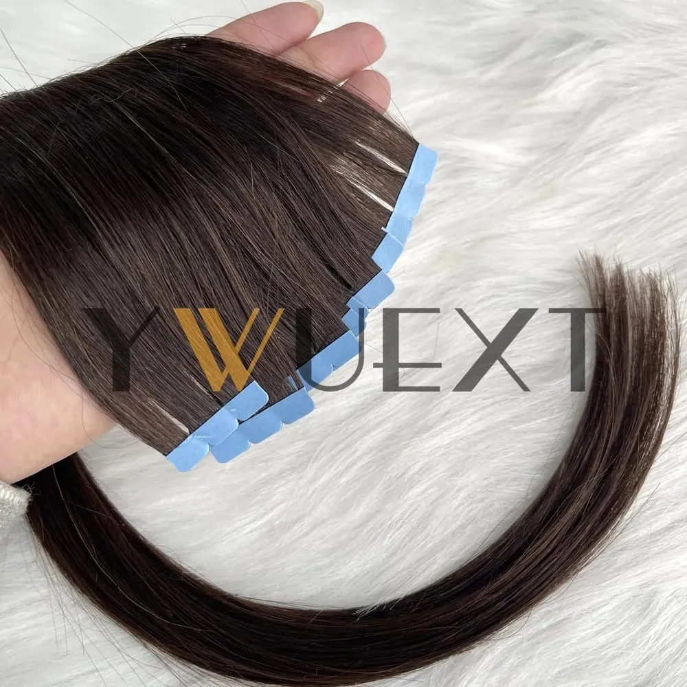 Mini Tape in Human Hair Extensions 12"-20" Straight Natural Black 1B# Machine Made Remy Hair 10pcs/pack Invisible Tape Hair for Women Black Friday