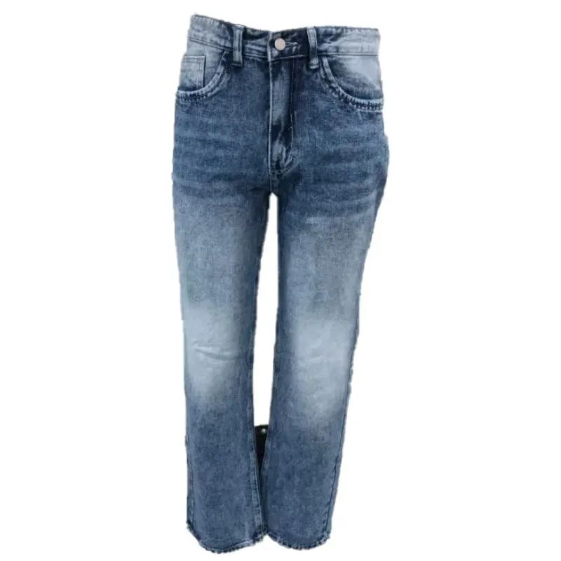 Men's Jeans Man Pants Classic Straight Cut Stretchl Denim Trousers Vintage Washed Solid Color for Street Style