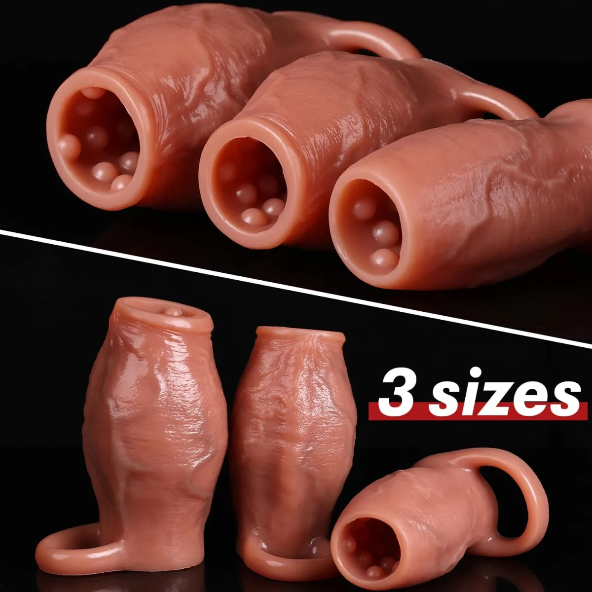 Dick Sleeve Enlargement Lock Sperm Dildo Penis Ring Adult Men Sex Toys Enlarged Thick Cock Sleeve Soft Silicone Male 18 Sexy Toy