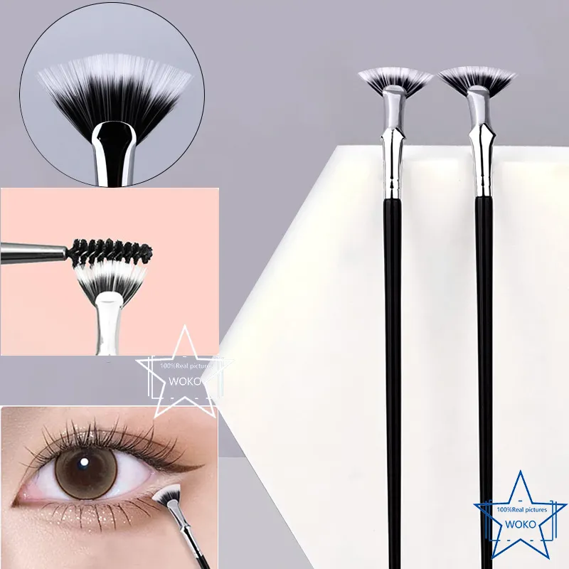Eyelash Brush Fan Bent Lash Fan Brushes Eyelash Brushes Small Fan Brush Professional Mini Eyelash Brush Make Up Tool