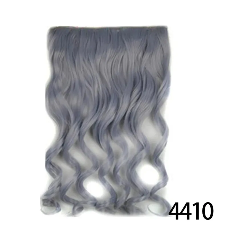 Longo reto encaracolado uma peça 5 clipes clip-in extensões 22 Polegada penteados resistentes ao calor cor mistura loira pedaço de cabelo para mulher