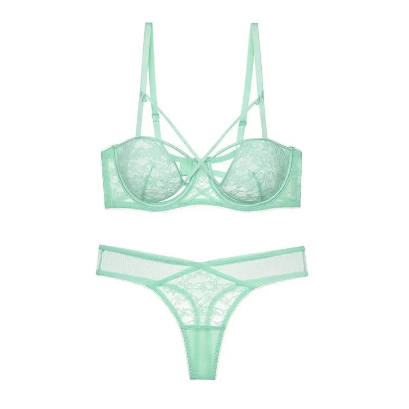 Nouveauté Français Dentelle Ensemble Soutien-Gorge Push Up Armature Fin Anti Affaissement Lingerie Femme Pour Quotidien Soirée