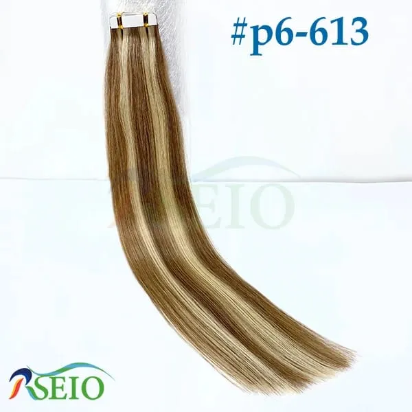 High Quality Tape in Human Hair Extensions Straight Hair Seamless Invisible 14"-22" 100% Real Natural Hair End Thicken
