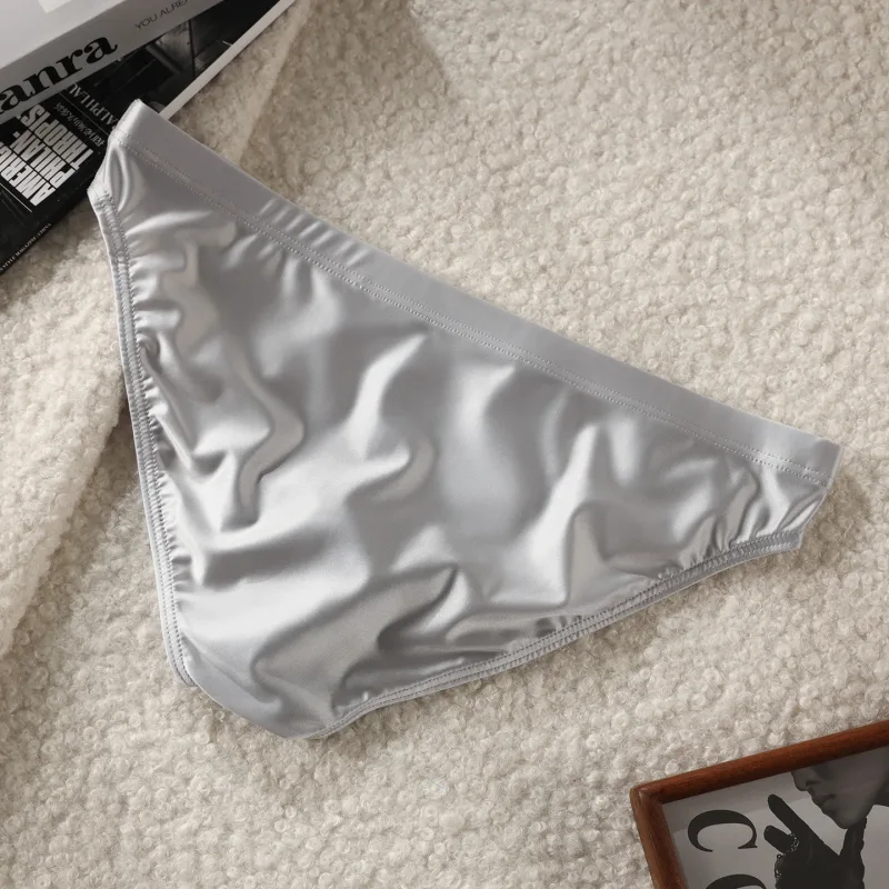 3pcs Men's Ice Silk Briefs Underwear U Pouch Low Waist Ropa Interior Hombre Bikini Mens Slips Cuecas Sissy Panties for Male