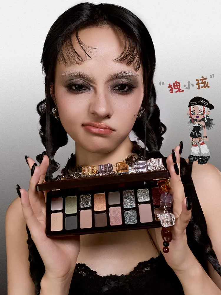 Cheeryep Qianyan 16 Color Eye Shadow Palette Pink Brown Cowboy Blue Multicolor Matte Pearl Smoky Eye Makeup Palette