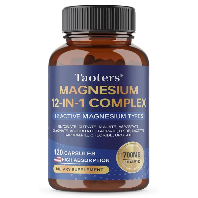 12-in-1 Magnesium Complex Supplement – ​​High Absorption Rate Supports Muscles Nerves and Sleep Suitable for Men and Women