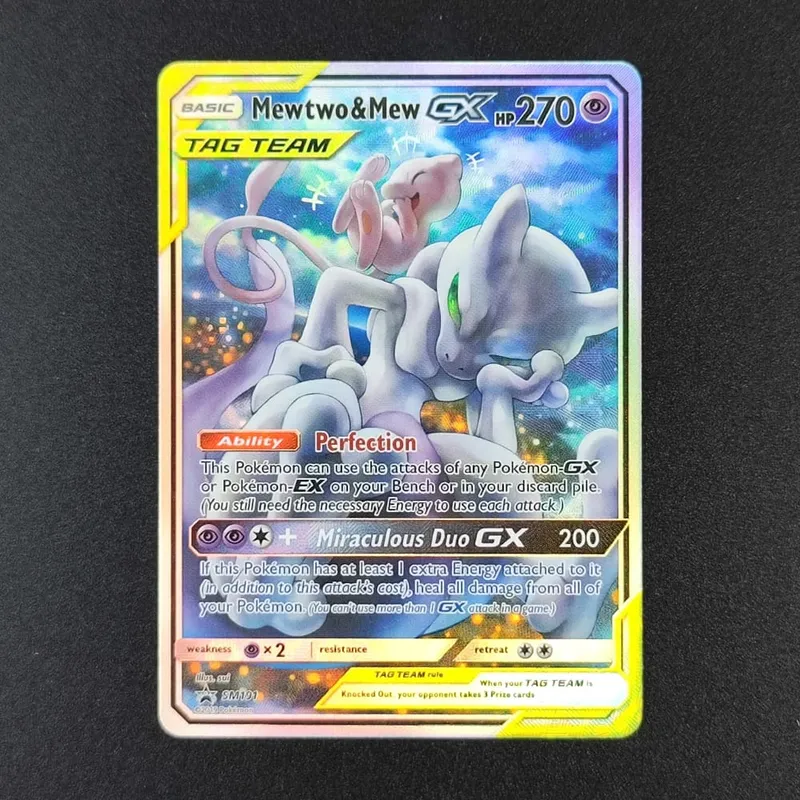 DIY PKM TCG Card TAG TEAM Latias & Latios Gengai Mimikyu Mewtwo Mew Moltres Zapdos Articuno GX Trading Card Game