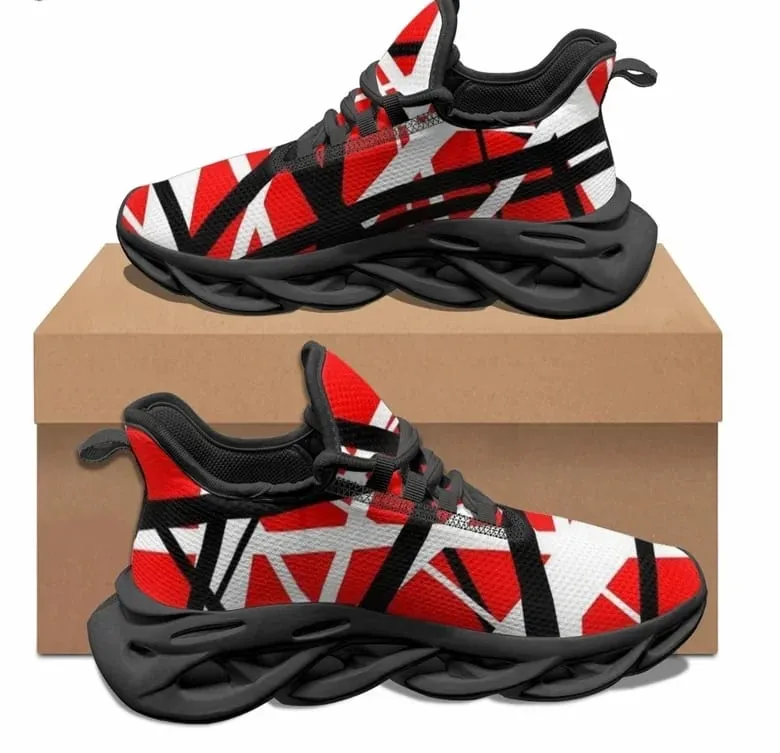 Evh Stripe Design Casual Flat Shoes Street Fashion Rock Trend Sneakers Women Classic Popular Non-slip Running Shoes