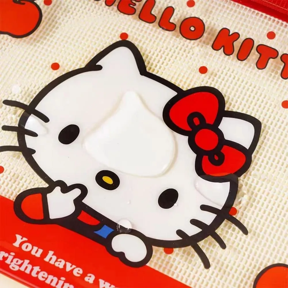 정품 Sanrio 헬로 키티 A5 메쉬 지퍼 주머니 귀여운 Kt 고양이 방수 PVC 문서 가방 학교 파일 펜 편지지 정리
