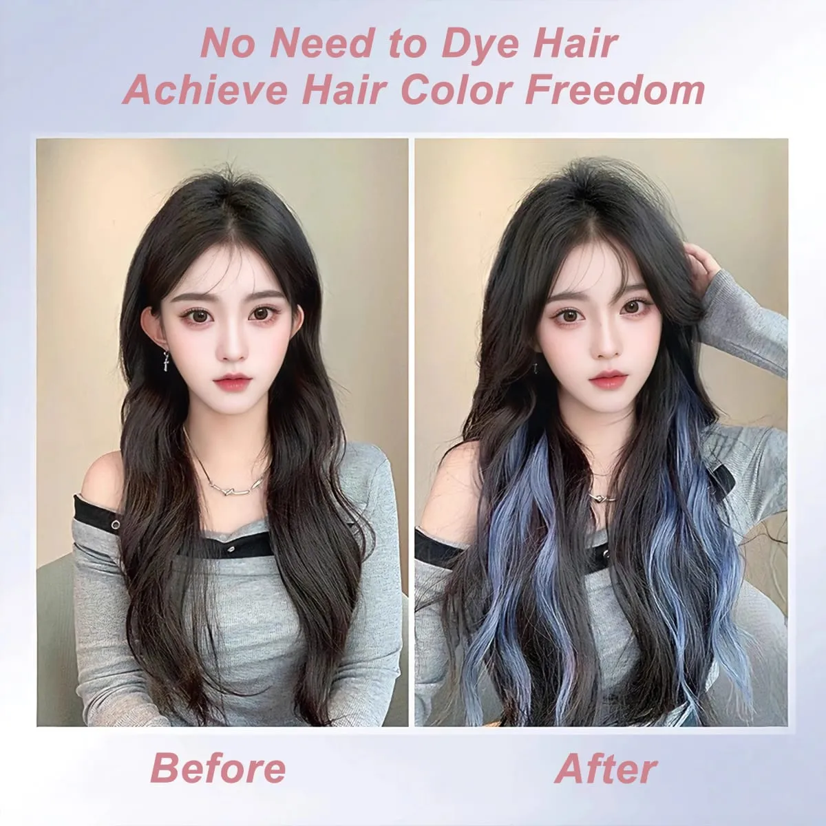 Synthetic Wavy/Straight Wigs Clip in Hair Extensions 20inches/24inches Clip On Hair Extensions for Women Hair Accessories