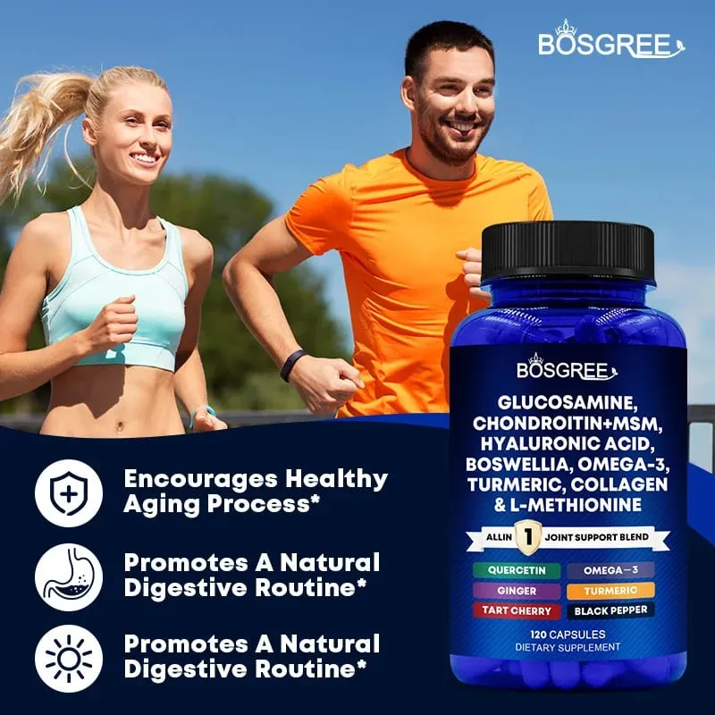 Glucosamine Chondroitin MSM - Supports Healthy Joints Cartilage and Connective Tissue - Promotes Joint Comfort and Flexibility