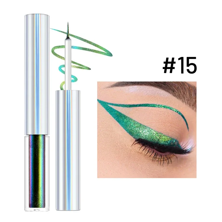 19 Colors Holographic Chameleon Liquid Eyeliner Metallic Glitter Color-Shifting Eye Liner Long Lasting Waterproof Eyes Makeup