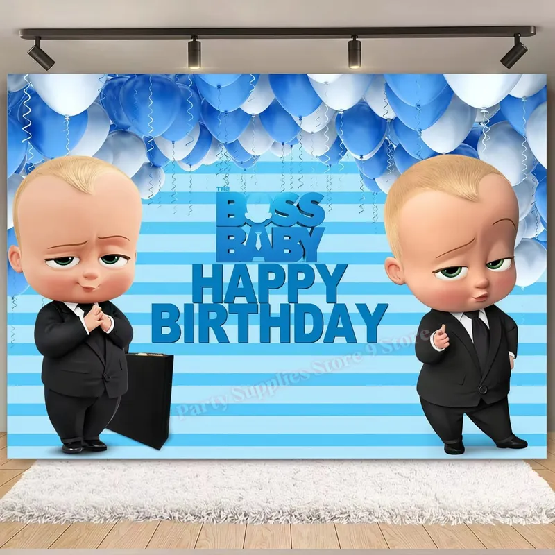 Bossed Baby Theme Newborn 1st Birthday Party Decoration Paper Plate Cup Balloon Banner Kid Boy Favors Baby Shower Event Supplies