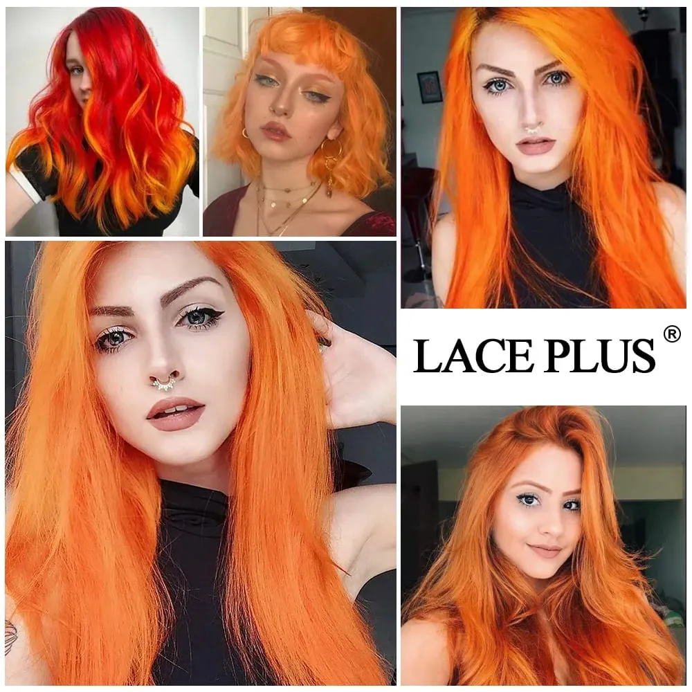Synticthe Clip in Hair Extensions 10pcs/pack Colored Party Cosplay 22 inches for Fairy Hairpieces Long Straight Hair Extensions