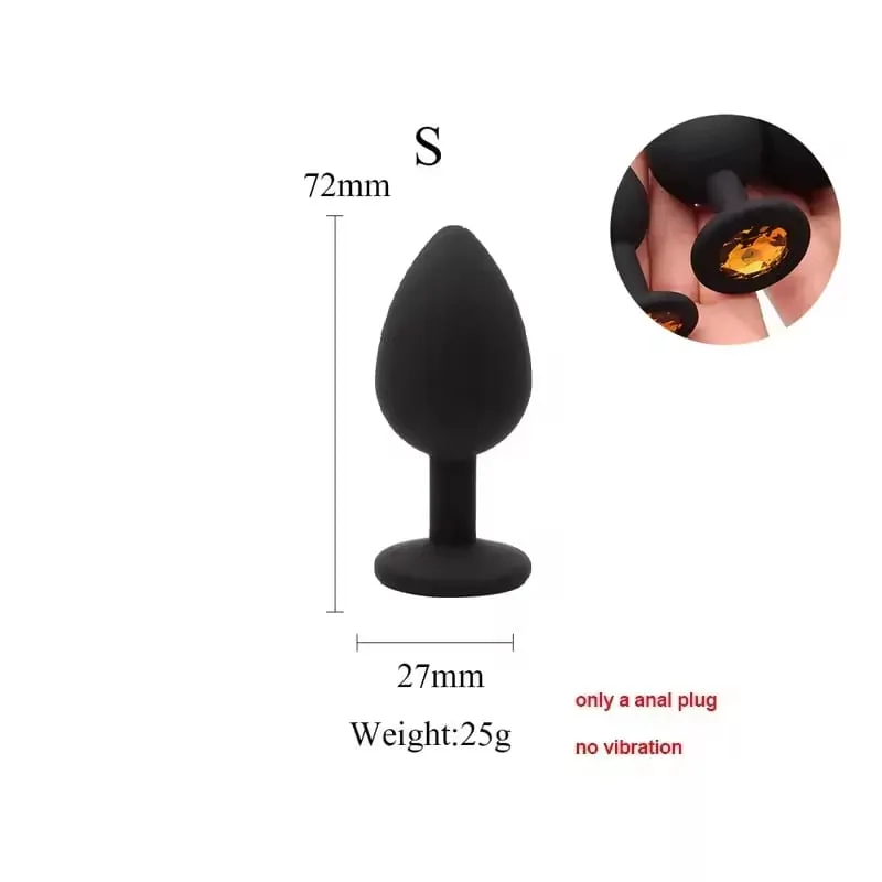 Anal Butt Plug Sex Adult Toys for Women Men Silicone Buttplug Beginner Masturbator Anal Trainer with Diamond Unisex