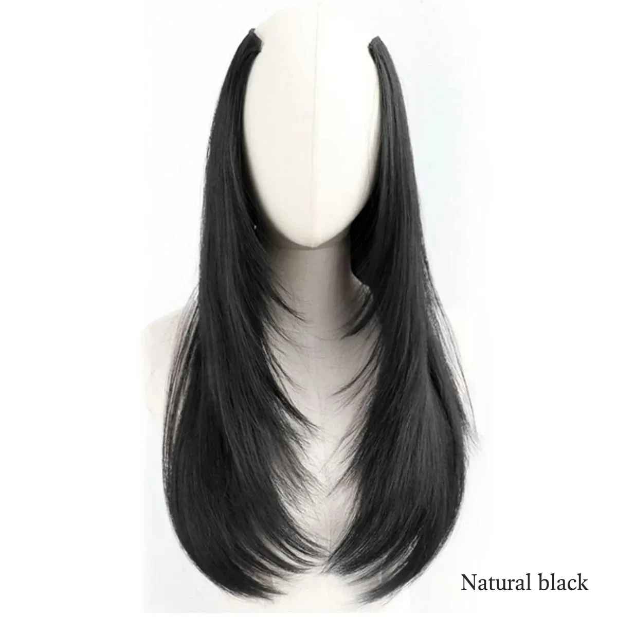 Synthetic layered V-shaped hair extension wig women's heat-resistant clip hair wig atmosphere long curly hair