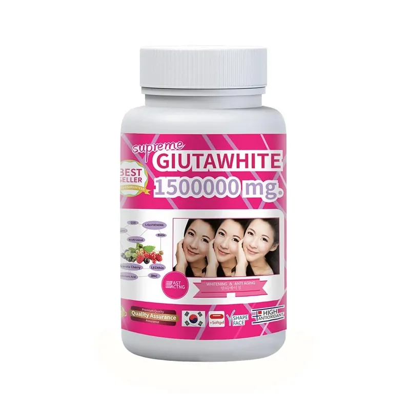 Gluta White 1500000mg Skin Whitening & Antioxidant Detox Supplement for Women & Men Aging Defense Blood Balance Immune Health