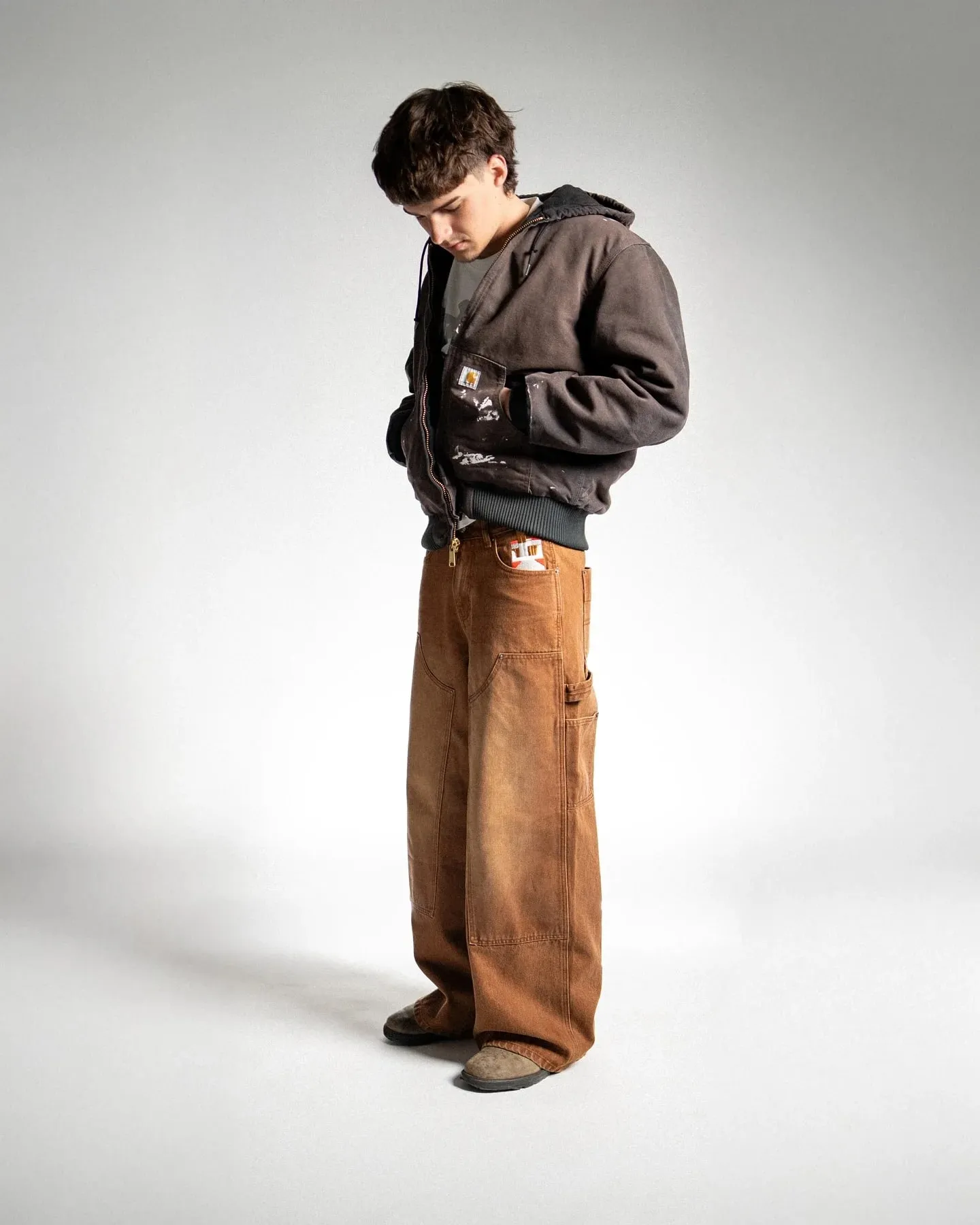 Streetwear Y2K Punk Retro Gothic American Classic Embroidered Jeans Men Women Brown Punk Loose Oversized Trousers Straight Jeans