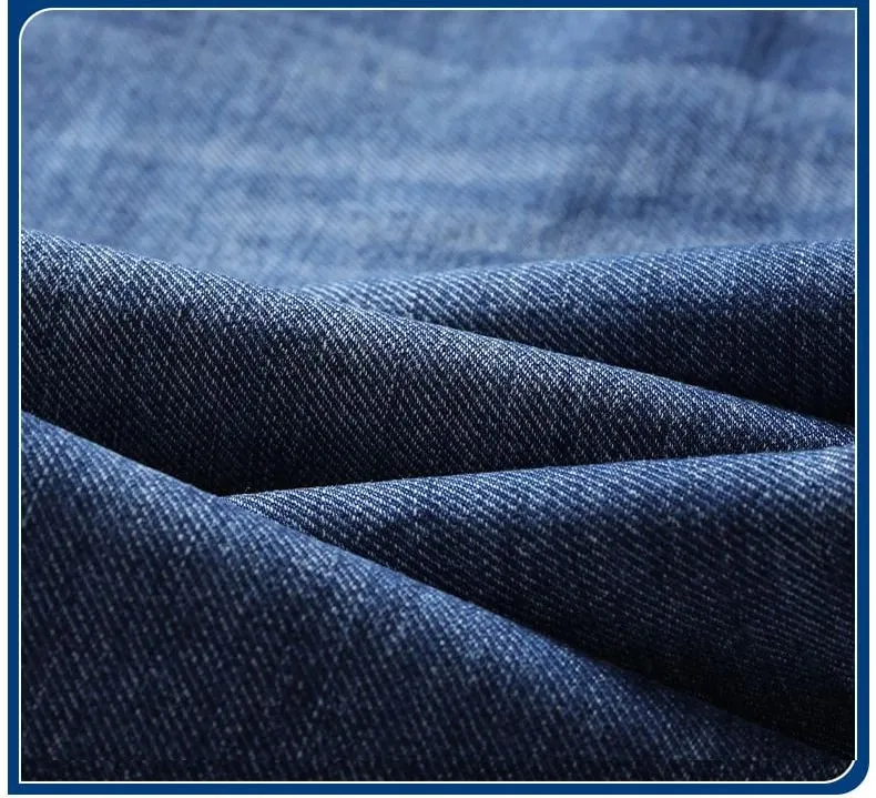 Men's Soft Stretch Straight Jeans Business Casual Slim Fit Wash Denim Pants Korean Fashion Blue Gray Male Brand Trousers