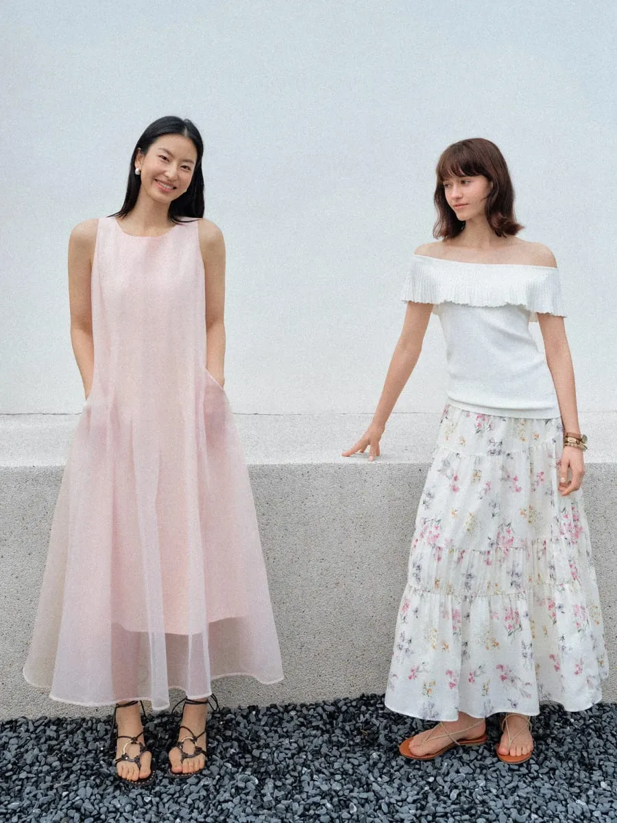 Women [LineSculpt Series] Dresses Women 2026 Summer New Three Colors Fluffy Organza Sleeveless Elegant Fairycore Ins