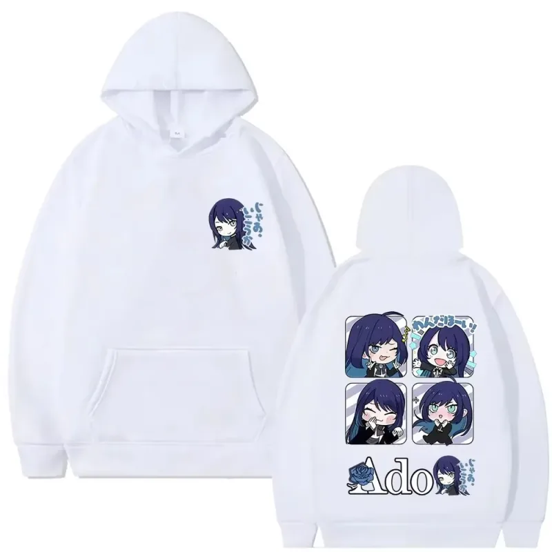 Cute Kawaii Ado Cartoon Style Hoodies Fans Gift Men's Women's Casual Oversized Sweatshirt Unisex Japanese Style Pullover Hoodies