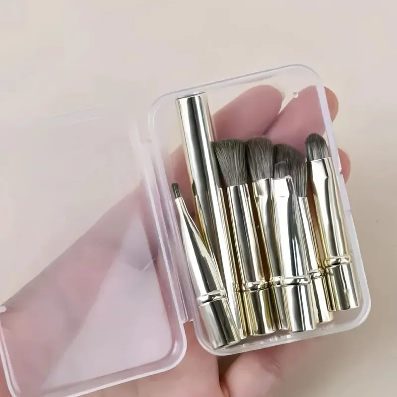 6 peças preto portátil maquiagem escova substituição cabeça conjunto nariz sombra escova conjunto de viagem