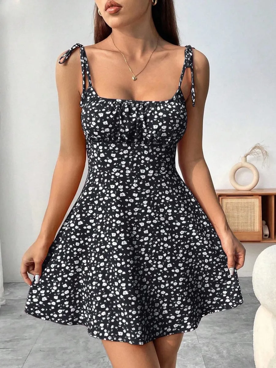 Ladies Spring Summer Elegant Casual Y2K Sexy Floral Print Invisible Zipper A-Line Mini Dress Women's Fashion Retro Skirt — image 6