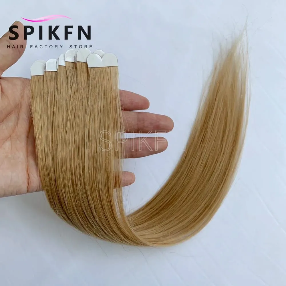 14inches Mini Tape-In Hair Extensions Straight Human Hair Seamless Skin Weft 10pcs/pack Lightweight Butterfly Tape Hair