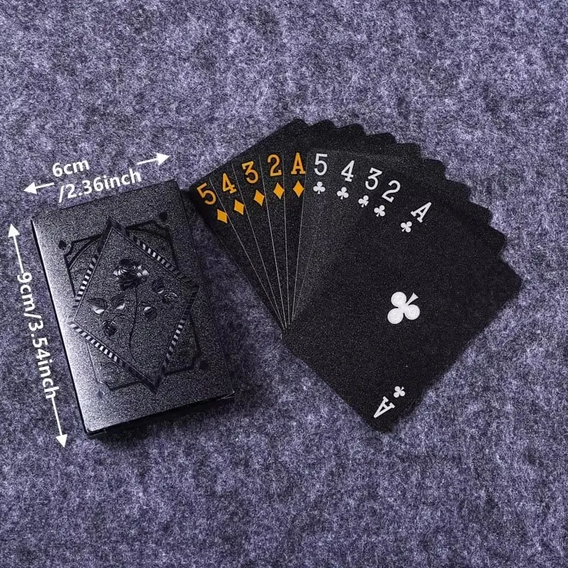 1 Pcs Color Black Gold Playing Card Game Card Group Waterproof Poker Suit Magic Dmagic Package Board Game Gift Collection