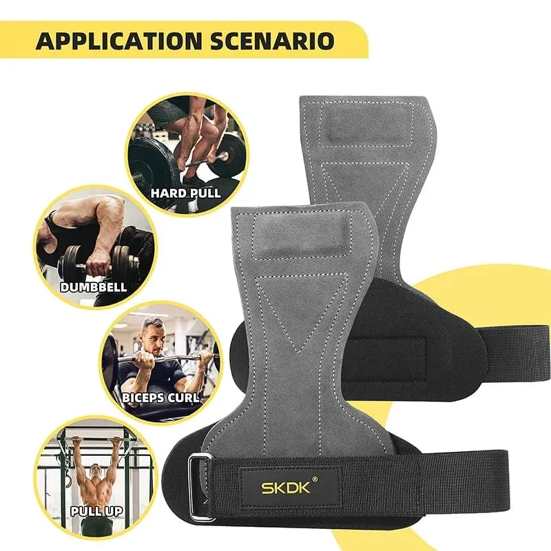 2Pcs Gym Gloves Fitness Hand Palm Protection Equipment Anti Slip Wear-resistant Wrist Wraps Hard Pull Weight Lifting Grip Pads