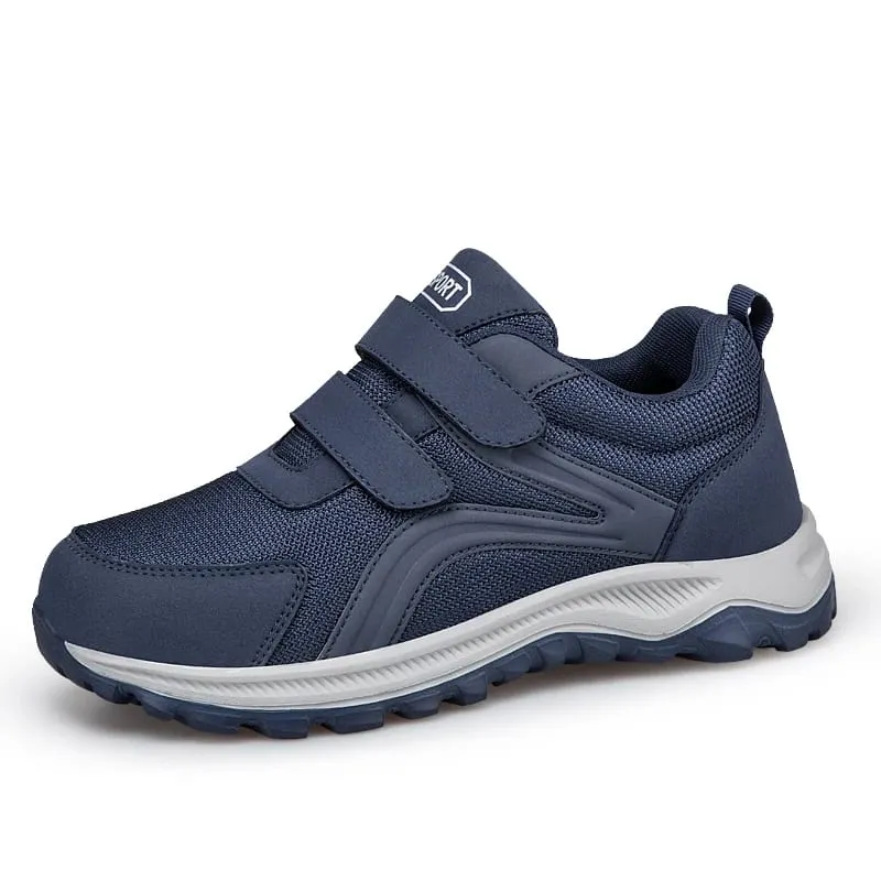 Diabetic Shoes for Men Comfort Walking Shoes for Elderly Swollen Feet Orthopedic Adjustable Double Strap Hook and Loop Sneakers