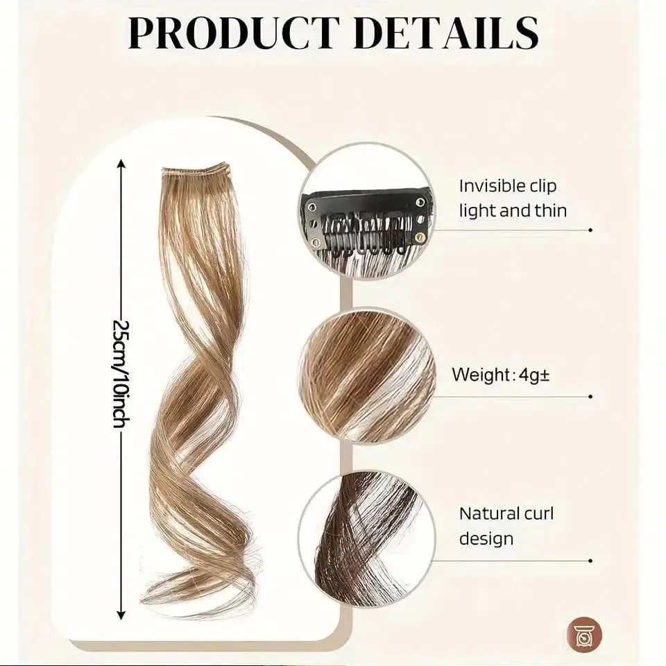 Curly Wavy Clip-in Synthetic Hair Extensions More Colorful Hair Accessories for Women,ins Hair Extension Clip — image 2
