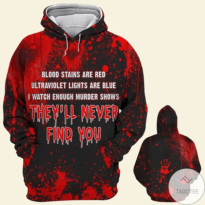 YOU 2026 Halloween Hoodies Men Women Full Print Terror Blood Graphic Sweatshirt Hoody Sudaderas Originales