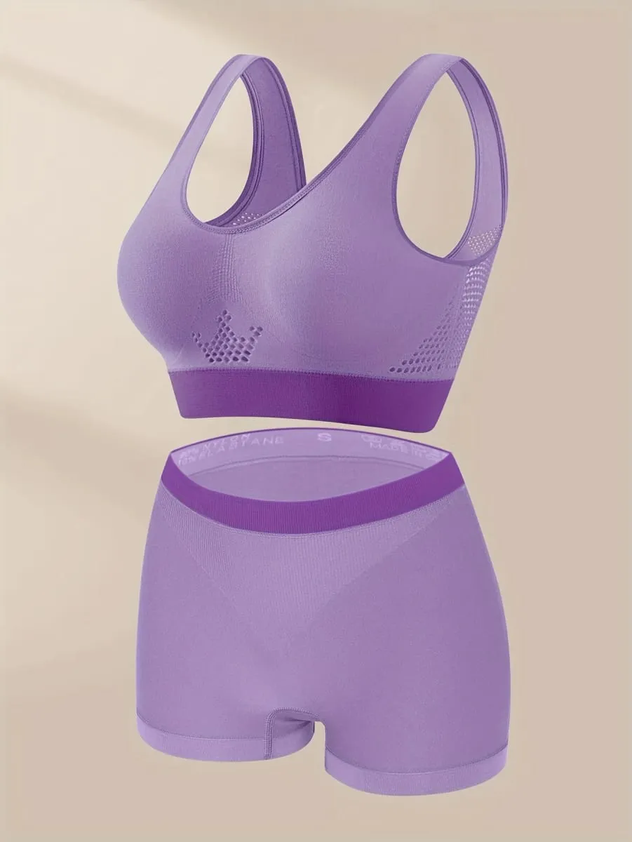 1sET Women's lingerie set Plus Size Bralette Seamless Bra Comfortable Breathable Sports Bra Stretch Fabric Boxers